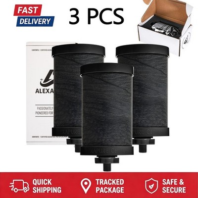 3-Pack Alexapure Pro 2387 Genuine Replacement Water Filter Black