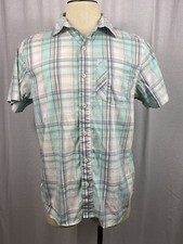 Columbia Omni-Wick Button Front Plaid Short Sleeve Shirt Men's Sz Medium M   