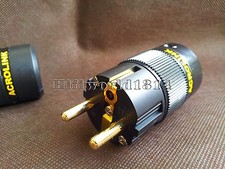 1x Hifi Gold Plated Schuko EU AC Power Plug Europ connector