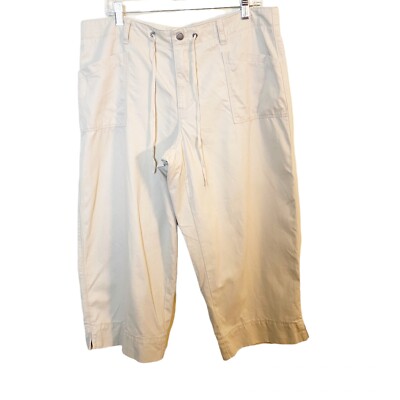 Lee Riveted Wide-Leg Capri Pants 4-Pockets Beige Womens 16
