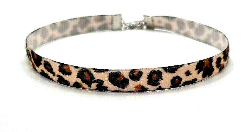 Choker Necklace Velvet Leopard Print Classic Gothic Retro Tattoo Neck  Collar UK