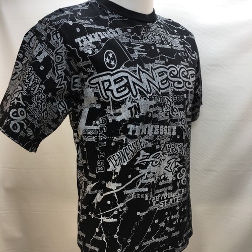 Camiseta Tennessee Talla Mediana M Con Mapa del Estado y Pueblos Negra L16 - Imagen 5 de 6