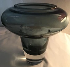 Vintage Schott  Zweisel Studio 1872  Collection Transparent Blue Art Glass Vase