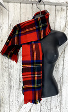 Vintage Blackcock Scarf Wool Red Tartan Plaid Scotland Made Gibson  Lumgair