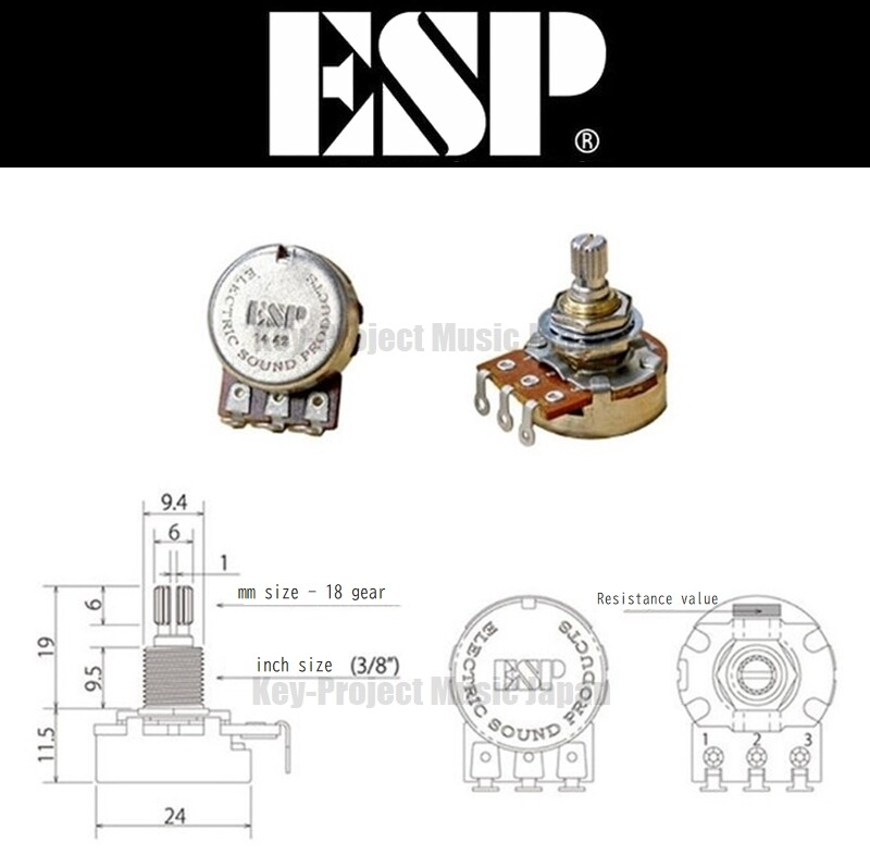ESP BOURNS POT by ESP Control Pot B500k 500kΩ B curve New w/Tracking No