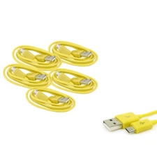 5X 3FT MICRO USB DATA SYNC CHARGER CABLE YELLOW DROID HTC EVO ONE NEXUS 7 KINDLE