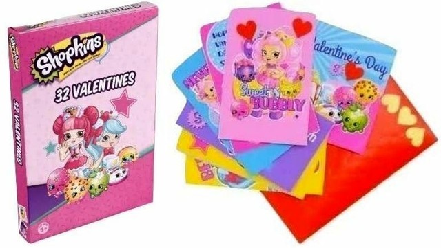Shopkins Valentine Classroom Exchange Cards - 32 Count New ...