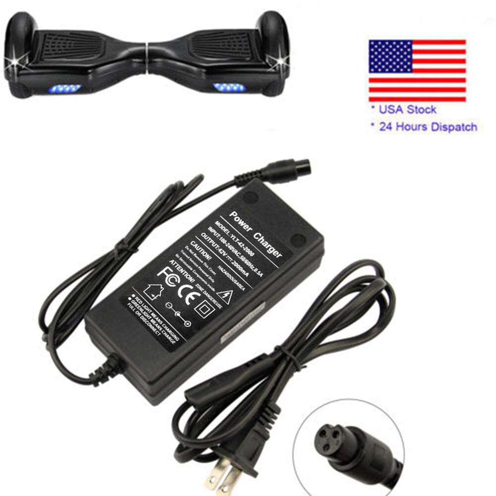 42V 2A DC Charger Li-Battery Adapter for Scooter Hoverboard (US