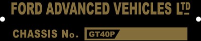 Ford Advanced Vehicle Ltd Brass GT40 Mark 1/B J W Automotive Engineering Repro