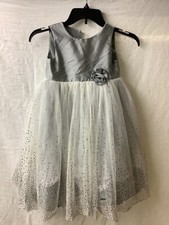 Toddler Girls Dress Formal/Flower Girl/Wedding Sz 5T Silver Grey Glitter