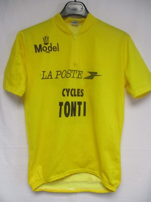 Maillot Cycliste Vintage LA POSTE Cycles TONDI Jaune Taille M
