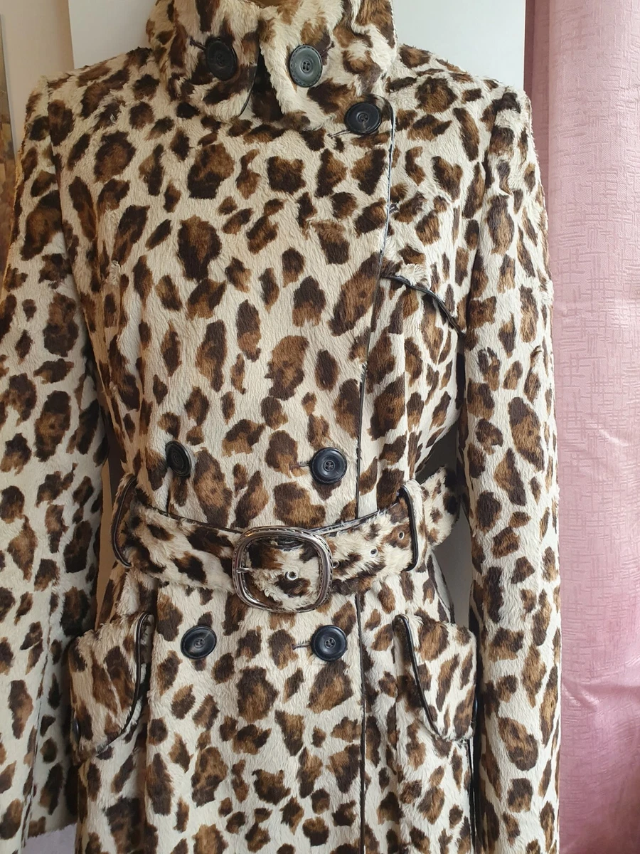 Leopard print cheap coat boohoo