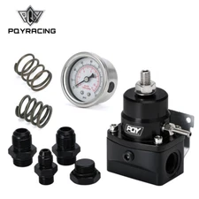 AN8 Feed & AN6 Return Line Fuel Pressure Regulator w/ boost reference Gauge