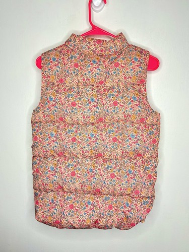 U Collection Floral Puffer Vest Girls Size 14 Pink Full Zip Layering Fleece Line - Picture 3 of 4