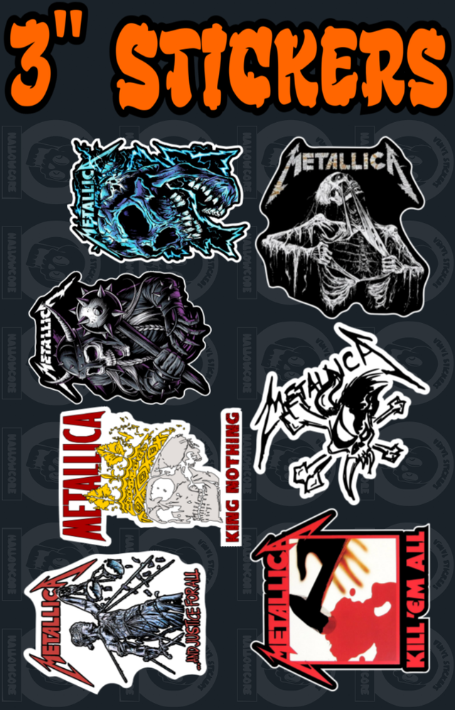 Metallica Rock Metal Sticker Pack - 7 Rock Band Decals