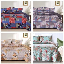 3 Piece Quilt Set Lightweight Bedspread with 2 Matching Pillow Shams Bedding Set