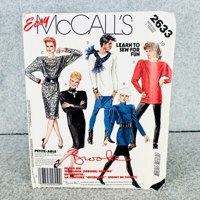 McCalls 2633 Loose Dress Tunic Skirt and Leggings Misses Size 10 Sewing Pattern