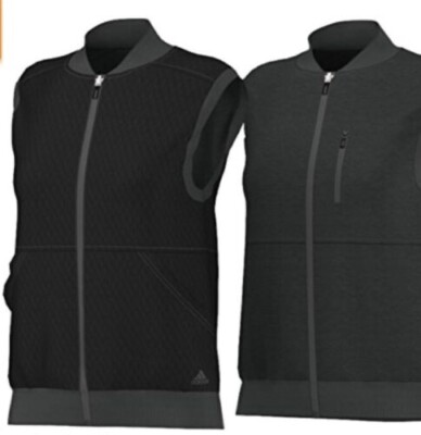 adidas Women's Quilted Reversible Vest Black/Grey Size M - Main Image