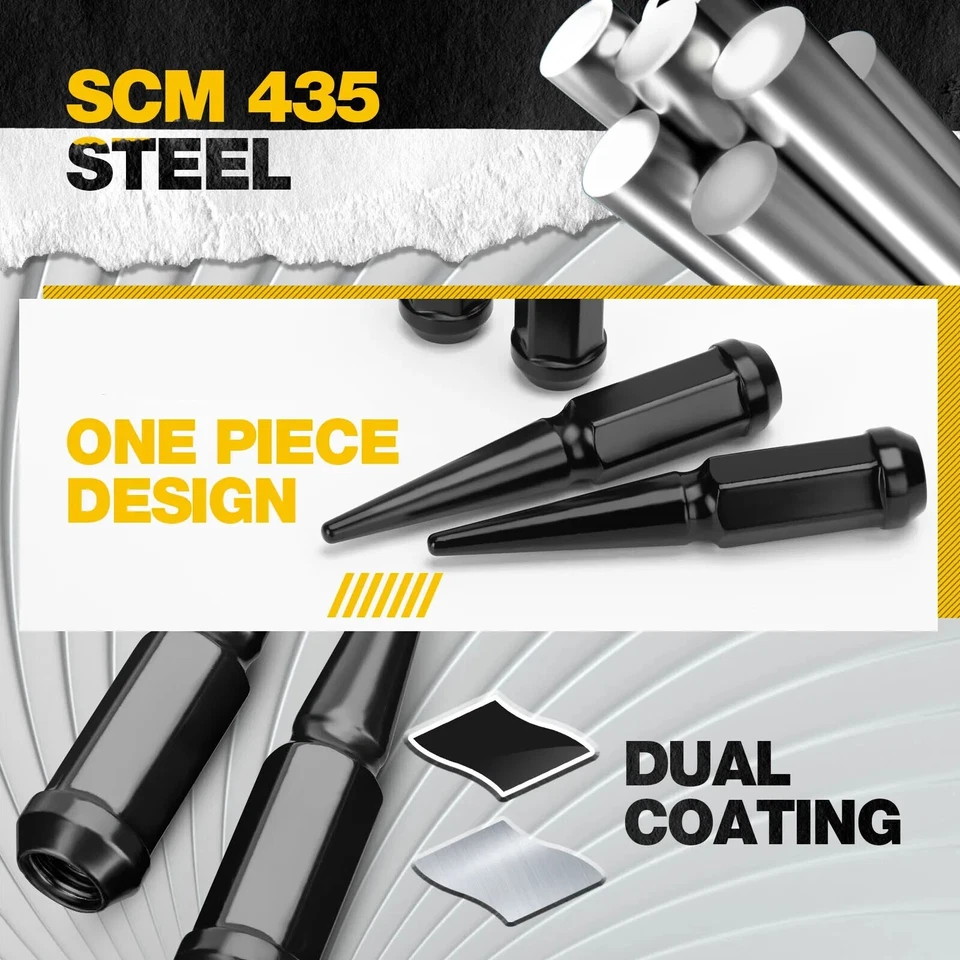 Tuercas de clavo 24 piezas M14x1,5 +1 llave para Ford F150 Mustang Chevy Silverado GMC Foto 2 de 4