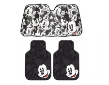 New Disney Mickey Mouse Faces All Weather Rubber Front Floor Mats Auto Sun Shade