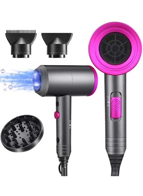 Ionic Hair Dryer, 1800W Professional Blow Dryer Negative Ion Technology Diffuser