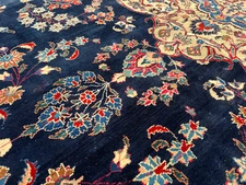 7x10 ANTIQUE BLUE RUG VINTAGE ORIENTAL HAND-KNOTTED handmade colorful navy 8x10