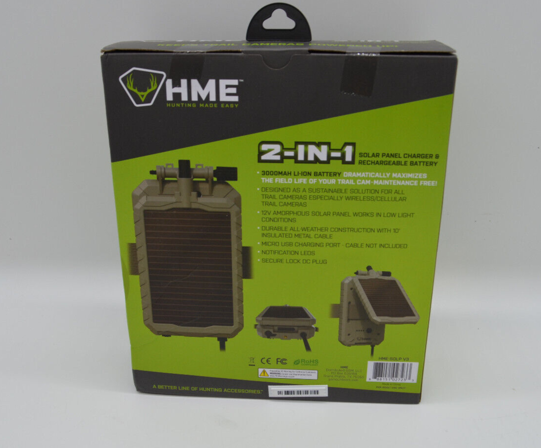 HME SOLPack Solar Charging Battery Pack for Game / Trail Cameras
