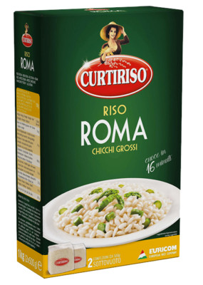 Curtiriso Riso Roma,100% Italienischer Reis, Kochzeit 16 Minuten,1Kg