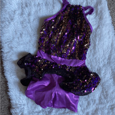 Weissman Purple Sequin Shorts Romper Dance Costume Size MC