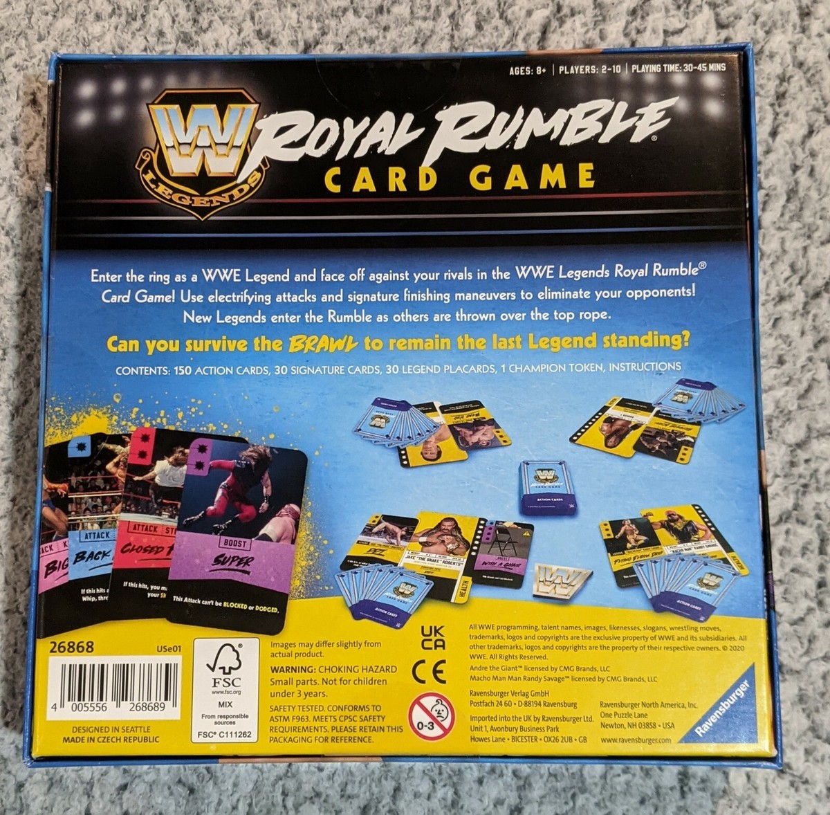 WWF Wrestling Legends Royal Rumble Card Game Board Game Featuring