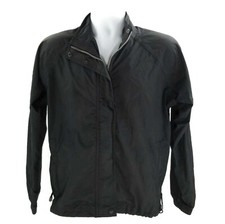 Adidas Climashell Windbreaker Rain Jacket Womens Medium Black Drawstring Vented