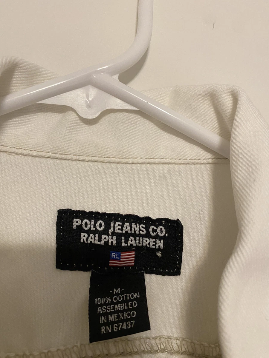 White polo hotsell jean jacket