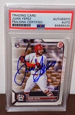 Juan Yepez Signed Autographed 2022 Bowman Baseball Rookie Card #24 PSA