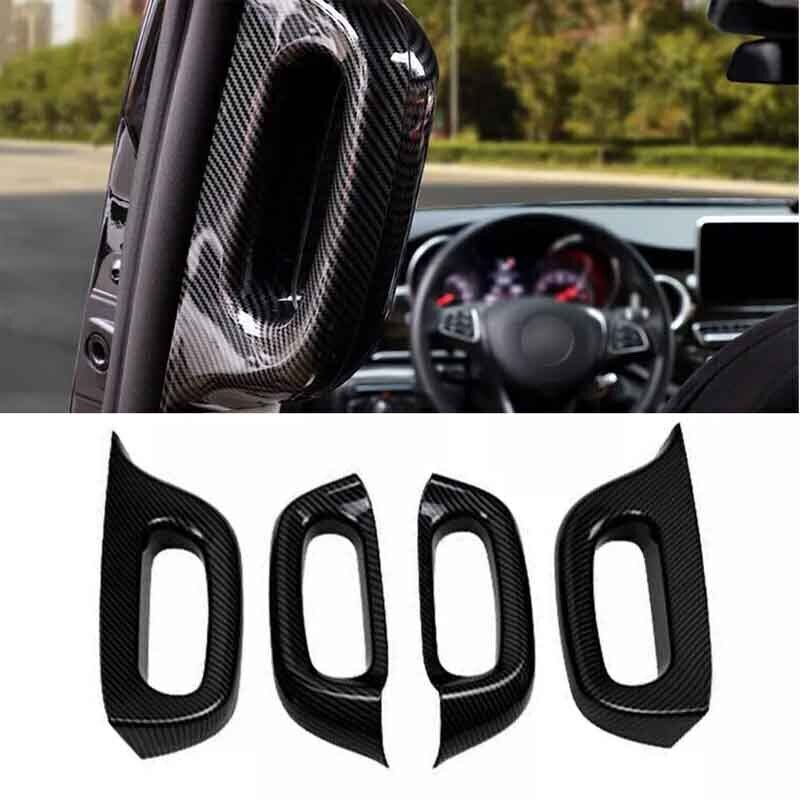 Fit For Benz V-Class Car Interior Carbon Fiber Door Armrest Strip Trim 2017-2020