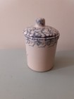 R.R.P.  Co., Roseville, Ohio 1 Qt. Jar with Blue Spongeware Lid — photo 2