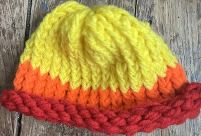 Knit Colorblock Beanie Hat, Unisex Baby & Toddler, Yellow Orange Red, One Size