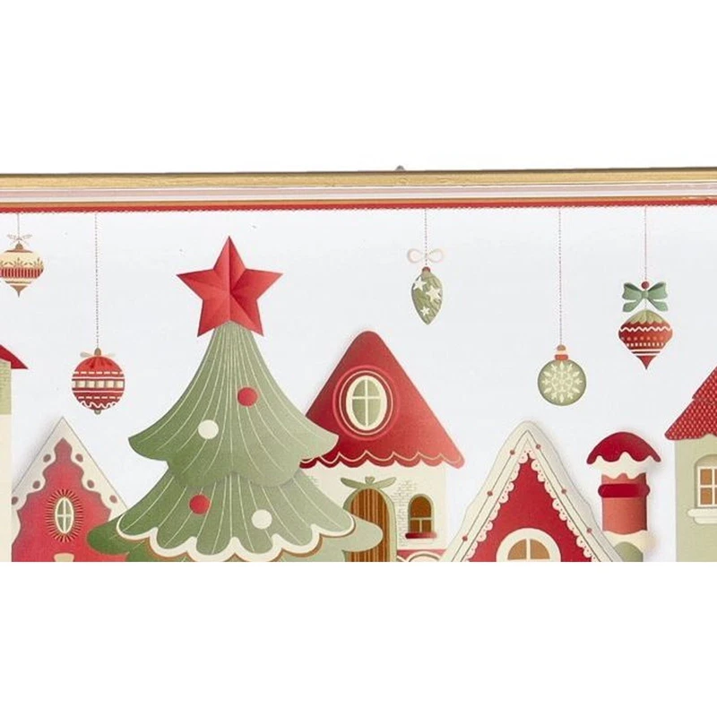 Vassoio Cabaret Natale 34x19 cm BRANDANI Villaggio in Festa Rettangolare Dolci, fotografia 7 di 9