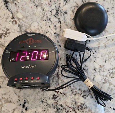 Sonic Alert   Sonic Bomb  Extra Loud Alarm Clock w/ Bed Shaker (Dual Alarm)