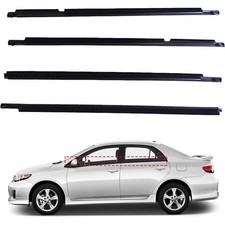 4pcs Door Window Weatherstrips Belt Seal Moulding Trim For 09-12 Toyota Corolla
