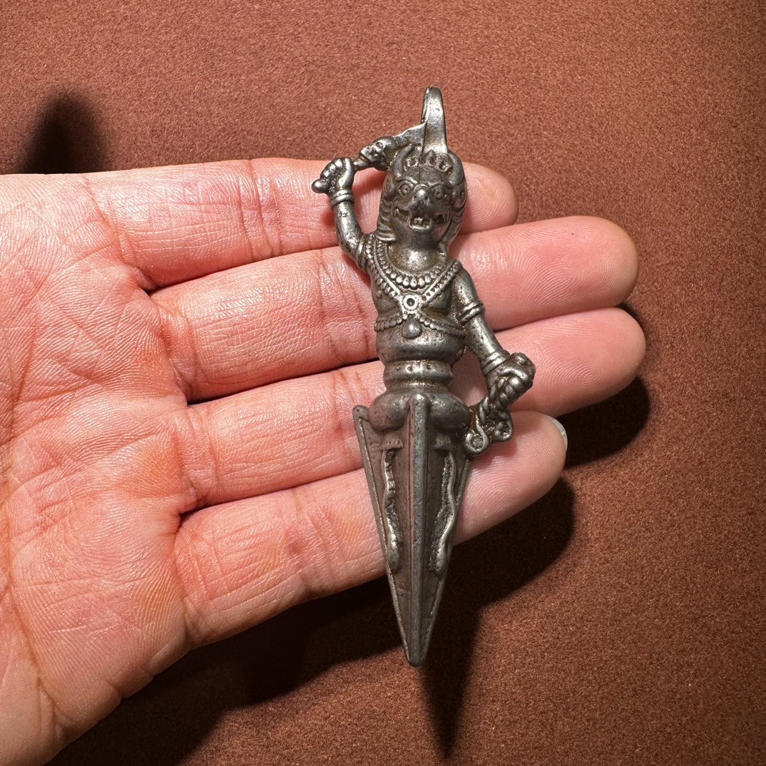 Old Chinese Tibetan Buddhism tiantie Thokcha Hayagriva Phurba Pendant Vajra Kila