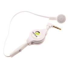 Retractable Mono Earphone Headphone 3.5mm w Mic Headset for Cell Phones