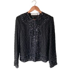Scala Vintage Silk Beaded Jacket