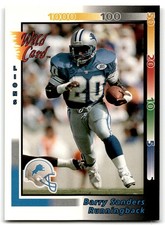 Barry Sanders 1992 Wild Card Football Card #108 Detroit Lions