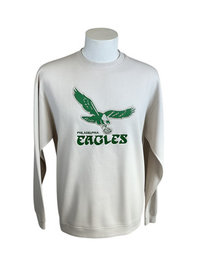 Nike Cream Colored Mens Philadelphia Eagles Fandom Fleece Pullover Sweatshirt, L