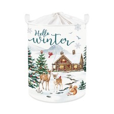 Winter Animals Baby Laundry Hamper Snowflake Kid Storage Basket Boy Girl Gift...