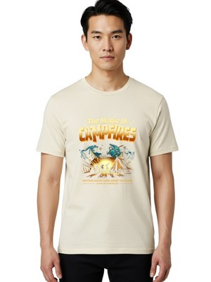Magic-Of-Campfires Mens Graphic Tee,100% Cotton,Casual Summer Wear