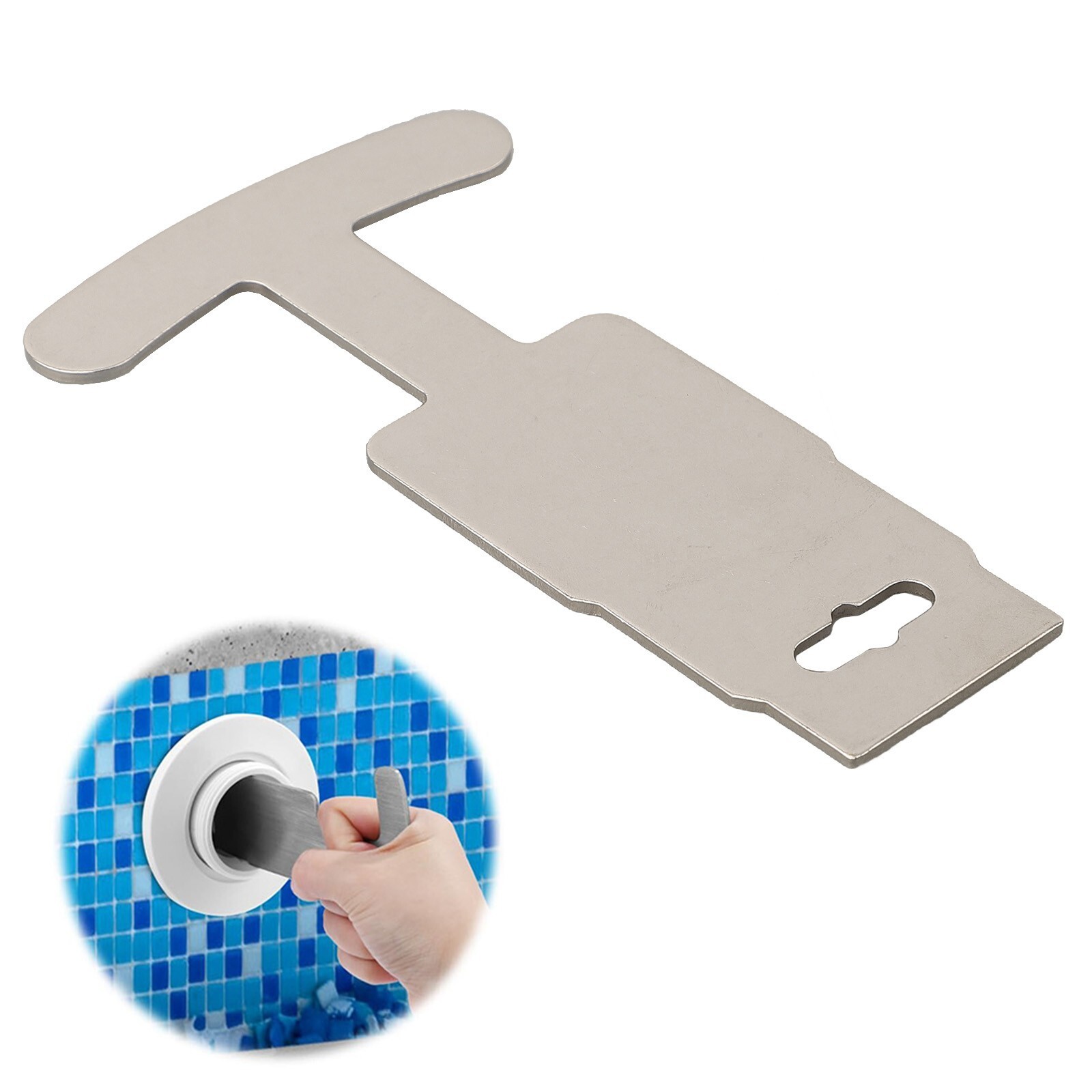 Herramienta de extracción de tapones de piscina, herramienta de eliminación de base de globo ocular de piscina de metal para boquillas Hayward
