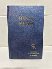 HOLY BIBLE Placed by the GIDEONS in Memory Blue HARDCOVER