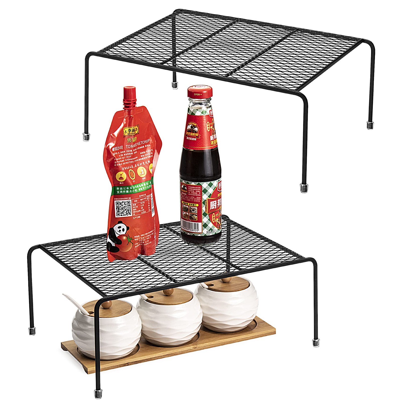 Kitchen Cupboard Organiser [ 2 Pack ], Home and Kitchen Storage Shelf Wire Ra...