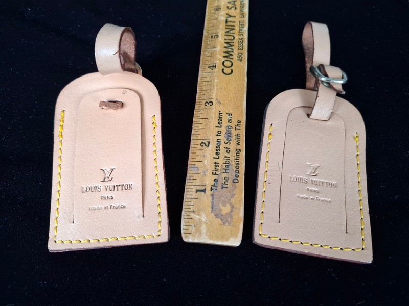 2 Authentic Louis Vuitton Leather Luggage Tags